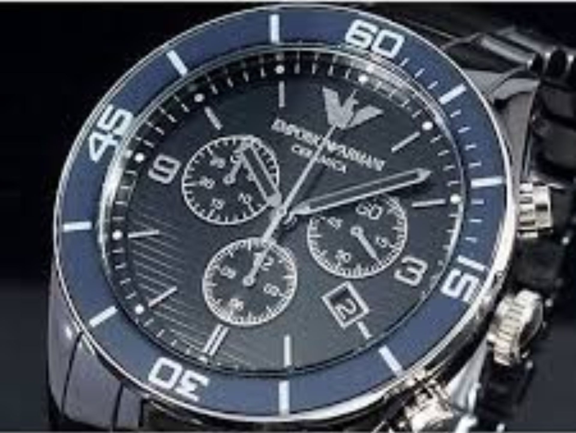 Emporio Armani AR1429 Men's Black Ceramica Chronograph Watch - Image 5 of 7
