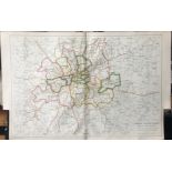 Bacons Rare Vintage c1926 London Suburbs London Police Courts Map.