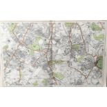 Bacons London & Suburbs Rare Vintage Map Tooting Streatham Norwood Balham.