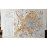 Bacons Rare Vintage London Suburbs London Fire Brigade Districts Map.