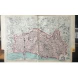 Bacons Rare Vintage London Suburbs Coloured Map Plan of Central London .