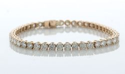 18ct Rose Gold Tennis Diamond Bracelet 10.01 Carats