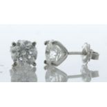 18ct White Gold LAB GROWN Diamond Earrings 3.40 Carats