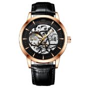 MENS ZIHLMANN & CO AUTOMATIC WATCH WITH SKELETON BLACK DIAL