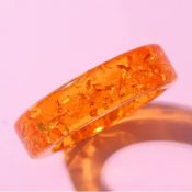 New! Natural Baltic Amber Carved Ring