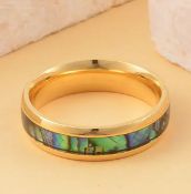 New! Abalone Shell Band Ring
