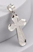 New! Sterling Silver Cross Pendant With Chain