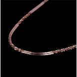 New! Italian Made Rose Gold Overlay Sterling Silver Alternate Margarita Chain