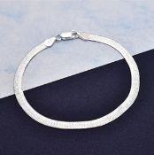 New! Italian Greek Key Style Sterling Silver Bracelet