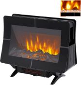 1000/2000w Freestanding Electric Fireplace Double-sided Heating Electric Fires Stove