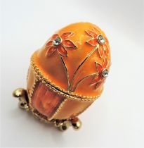 Faberge Style Jewelled Egg Trinket Box