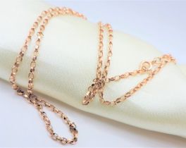 20"" Rose Gold Sterling Silver Belcher Chain Necklace New with Gift Pouch