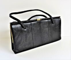 Vintage Stuart Apps Black Lizard Skin Handbag