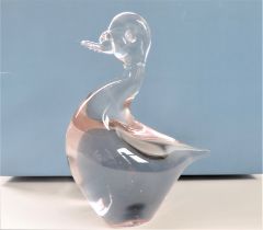 Signed Wedgwood Glass Duck Figurine c.1970's