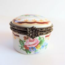 Vintage French Limoges Hand Painted Porcelain Trinket Box