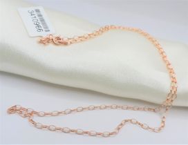 18"" Rose Gold Sterling Silver Necklace New with Gift Pouch