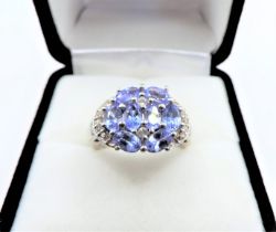 Sterling Silver Tanzanite Ring 3cts New with Gift Pouch