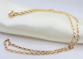 18k Gold Sterling Silver 18"" Chain Necklace New with Gift Pouch