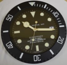 34 cm Black body Black Dial clock