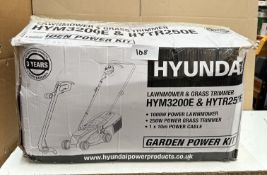 Hyundai Lawnmower and Grass Trimmer. RRP £200. Grade U