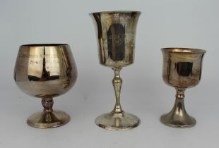 Set of 3 Vintage Silver Plated Trophies