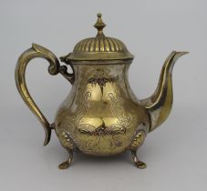 Heavy Silver Plated Footed Tea Pot