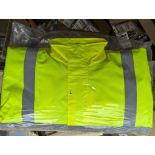 10x Hi-Viz Waterproof Green Jackets, Hooded