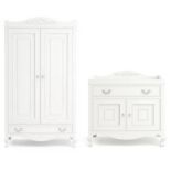 Grand Opulence 2 Piece Nursery Set Wardrobe & Baby Changer White