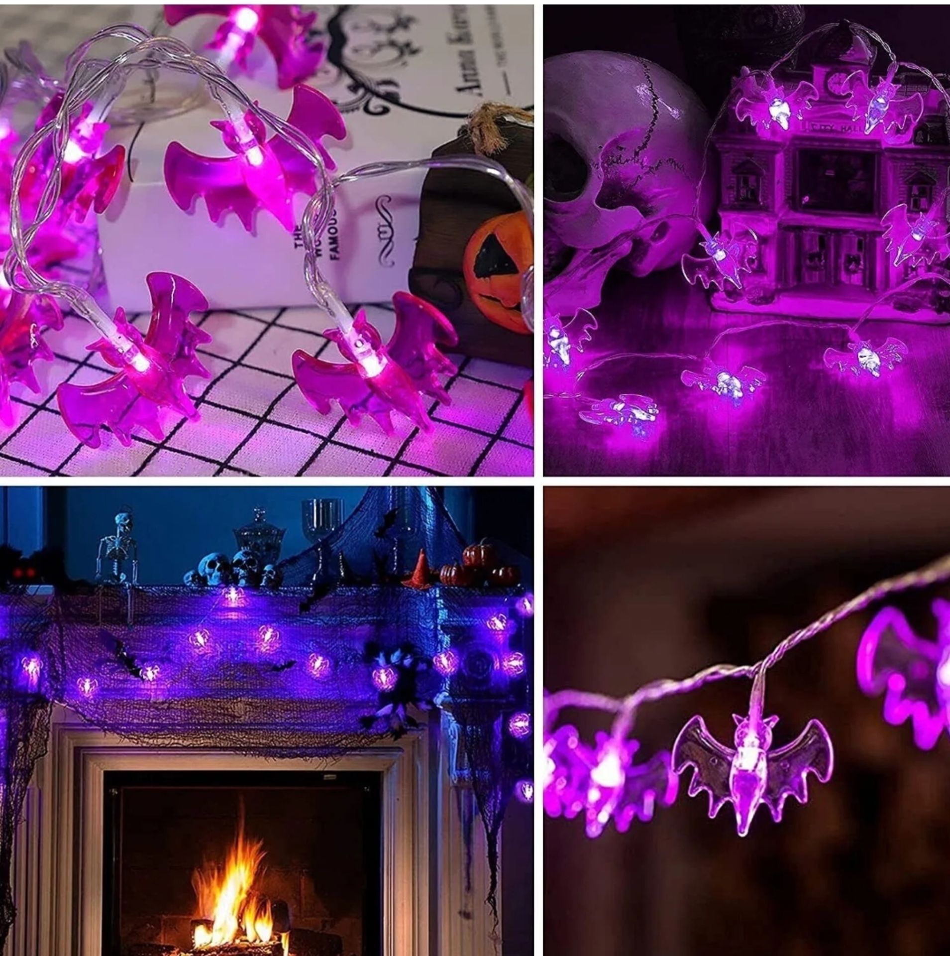 24 x Packs Assorted Halloween Lights Pumpkins, Spider, Ghosts and Bat - Image 2 of 5