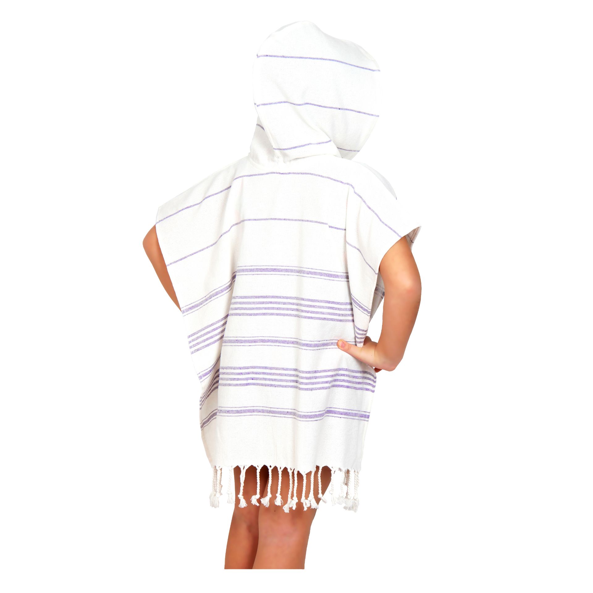 4x Kids Poncho Lilac Stripes - Image 2 of 5