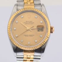 Rolex / Datejust 16233 champagne dial 36 mm 10P Diamond 1991 Jubilee Bracelet