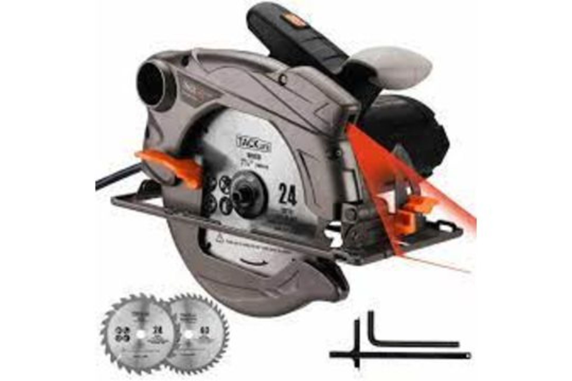 2 x Trade Lot New Boxed Tacklife Electric Circular Saw, 1500W, 5000 RPM With Bevel Cuts 2-3/5'