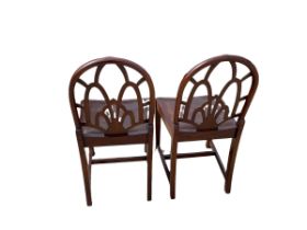 Pair of Vintage Gothic Dark Wood Chairs