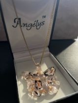 Angelys Glass Butterfly Pendant and Chain