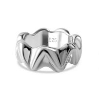 New! Sterling Silver Wavy Band Ring