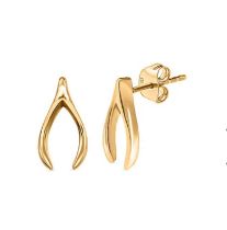 New! 18K Vermeil Yellow Gold Sterling Silver Solitaire Stud Earrings