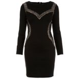 Ladies Black Embellished Dress Topshop Size 6 8 10 12 New- 50