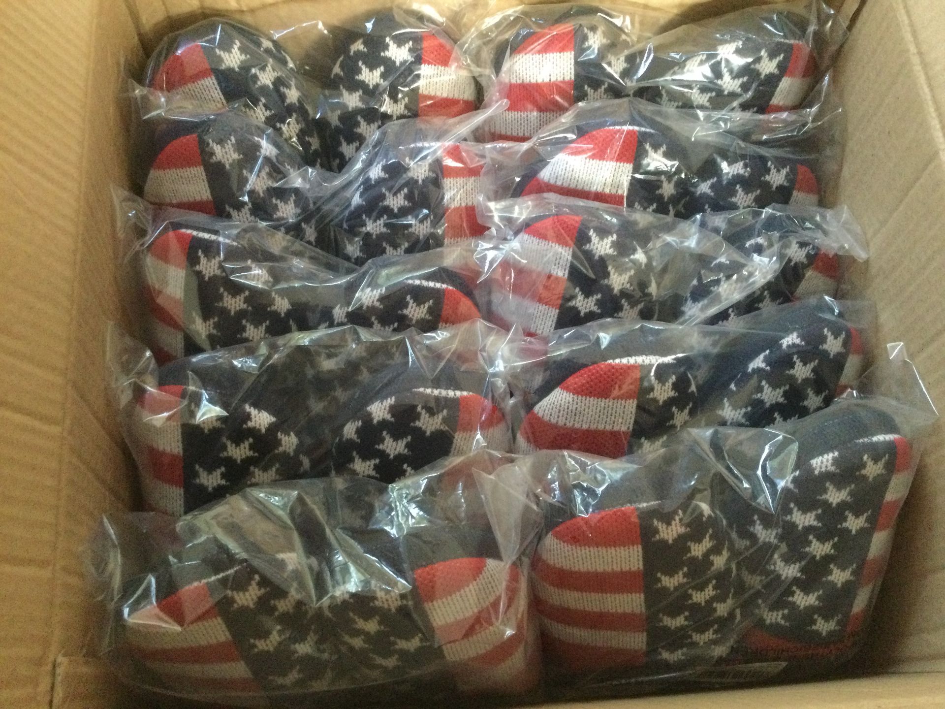 Job Lot 10 x Pairs Men's Dunlop, “USA Stars and Stripes” Memory Foam, Mule Slippers, Size S (6/7) - Bild 5 aus 6