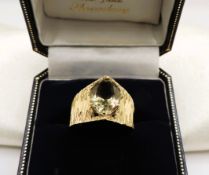 Vintage 9ct Gold Citrine Ring 3.9 Grams Hallmark Date 1977