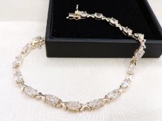 Sterling Silver 14ct Cubic Zirconia Bracelet New With Gift Box