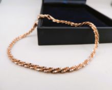 Rose Gold On Sterling Silver Bracelet New With Gift Pouch