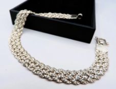 Artisan Sterling Silver Plaited Bracelet 12 Grams - Includes A Gift Box
