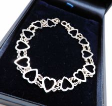 Sterling Silver Heart Link Bracelet