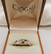 Clogeau Gold Royal Oak Rose Gold Silver Ring 2.7 Grams New With Gift Box