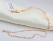 18"" Rose Gold Sterling Silver Necklace New With Gift Pouch