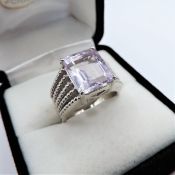 Rose De France Amethyst Ring 5 Carats Sterling Silver New With Gift Pouch