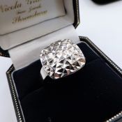 Diamond Cut Silver Ring New With Gift Pouch