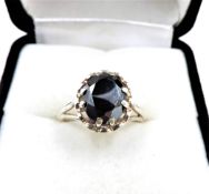 Sterling Silver Black Spinel Gemstone Ring
