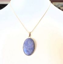 Artisan Sterling Silver Chunky Blue Agate Necklace With Gift Box