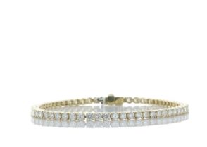 18ct Yellow Gold Tennis Diamond Bracelet 3.85 Carats